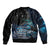 New Zealand Tui Bird Bomber Jacket Matariki Poetry Pattern Galaxy Style