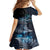 New Zealand Tui Bird Family Matching Long Sleeve Bodycon Dress and Hawaiian Shirt Matariki Poetry Pattern Galaxy Style