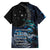 New Zealand Tui Bird Family Matching Puletasi and Hawaiian Shirt Matariki Poetry Pattern Galaxy Style