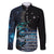 New Zealand Tui Bird Family Matching Puletasi and Hawaiian Shirt Matariki Poetry Pattern Galaxy Style