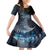 New Zealand Tui Bird Family Matching Short Sleeve Bodycon Dress and Hawaiian Shirt Matariki Poetry Pattern Galaxy Style