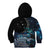 New Zealand Tui Bird Kid Hoodie Matariki Poetry Pattern Galaxy Style