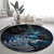 New Zealand Tui Bird Round Carpet Matariki Poetry Pattern Galaxy Style