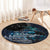 New Zealand Tui Bird Round Carpet Matariki Poetry Pattern Galaxy Style