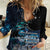 New Zealand Tui Bird Women Casual Shirt Matariki Poetry Pattern Galaxy Style