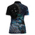 New Zealand Tui Bird Women Polo Shirt Matariki Poetry Pattern Galaxy Style