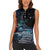 New Zealand Tui Bird Women Sleeveless Polo Shirt Matariki Poetry Pattern Galaxy Style