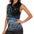 New Zealand Tui Bird Women Sleeveless Polo Shirt Matariki Poetry Pattern Galaxy Style