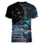 New Zealand Tui Bird Women V-Neck T-Shirt Matariki Poetry Pattern Galaxy Style