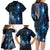 New Zealand Matariki Family Matching Long Sleeve Bodycon Dress and Hawaiian Shirt The Tribal Maori Face and Silver Fern