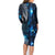 New Zealand Matariki Family Matching Long Sleeve Bodycon Dress and Hawaiian Shirt The Tribal Maori Face and Silver Fern