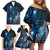 New Zealand Matariki Family Matching Off Shoulder Short Dress and Hawaiian Shirt The Tribal Maori Face and Silver Fern