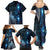 New Zealand Matariki Family Matching Summer Maxi Dress and Hawaiian Shirt The Tribal Maori Face and Silver Fern