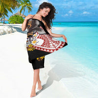 United States and American Samoa Together Sarong Bald Eagle and Polynesian Traditional Culture with Plumeria