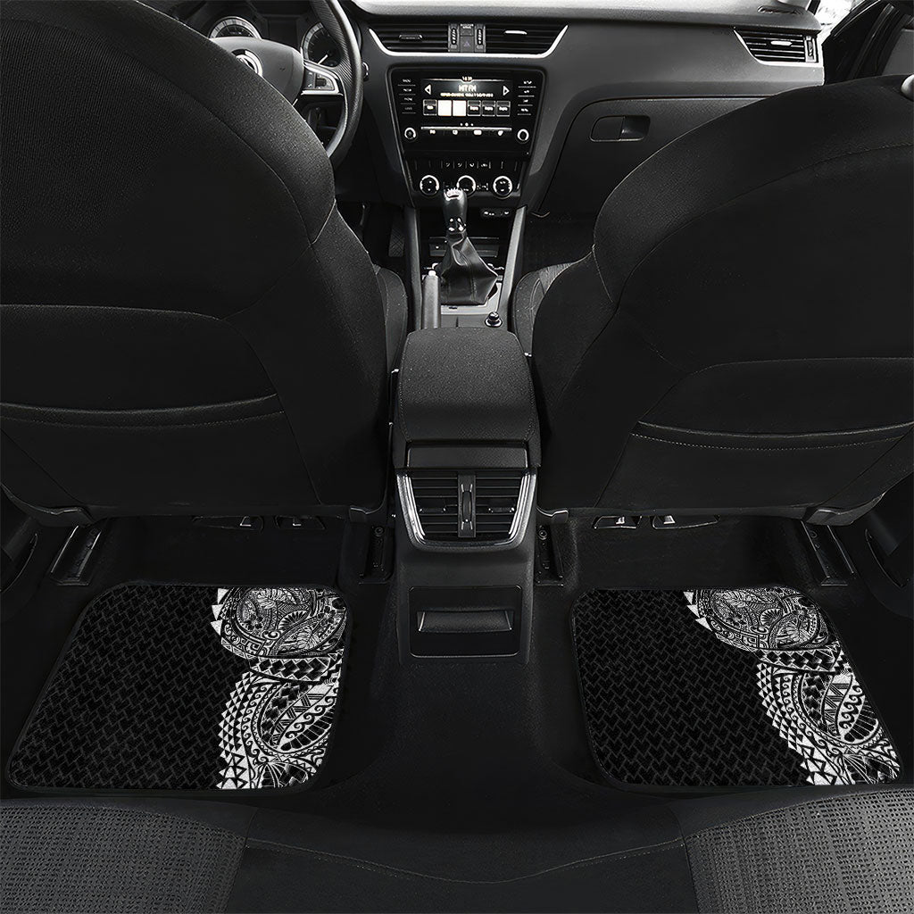 Hawaiian Traditional Tattoos Car Mats Kakau Tribal Tropical Plant Motif Black Color