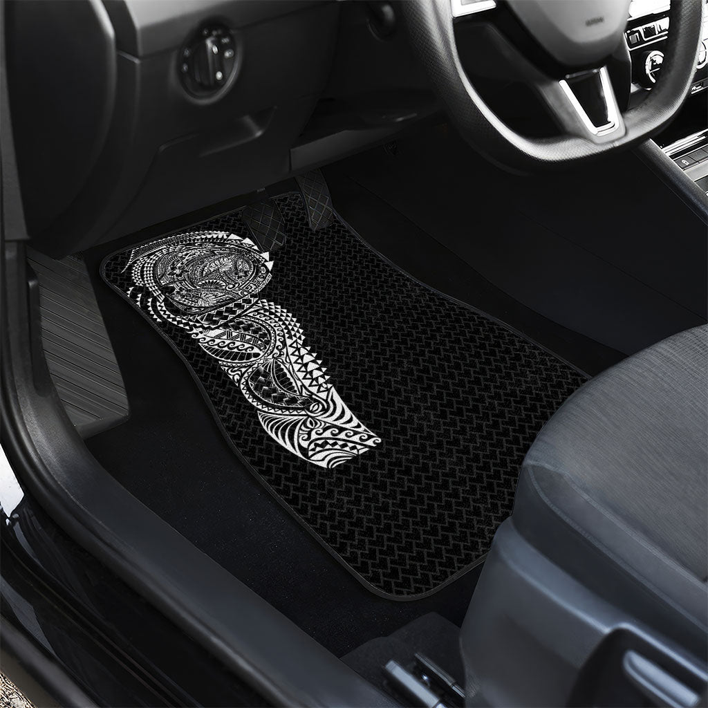 Hawaiian Traditional Tattoos Car Mats Kakau Tribal Tropical Plant Motif Black Color