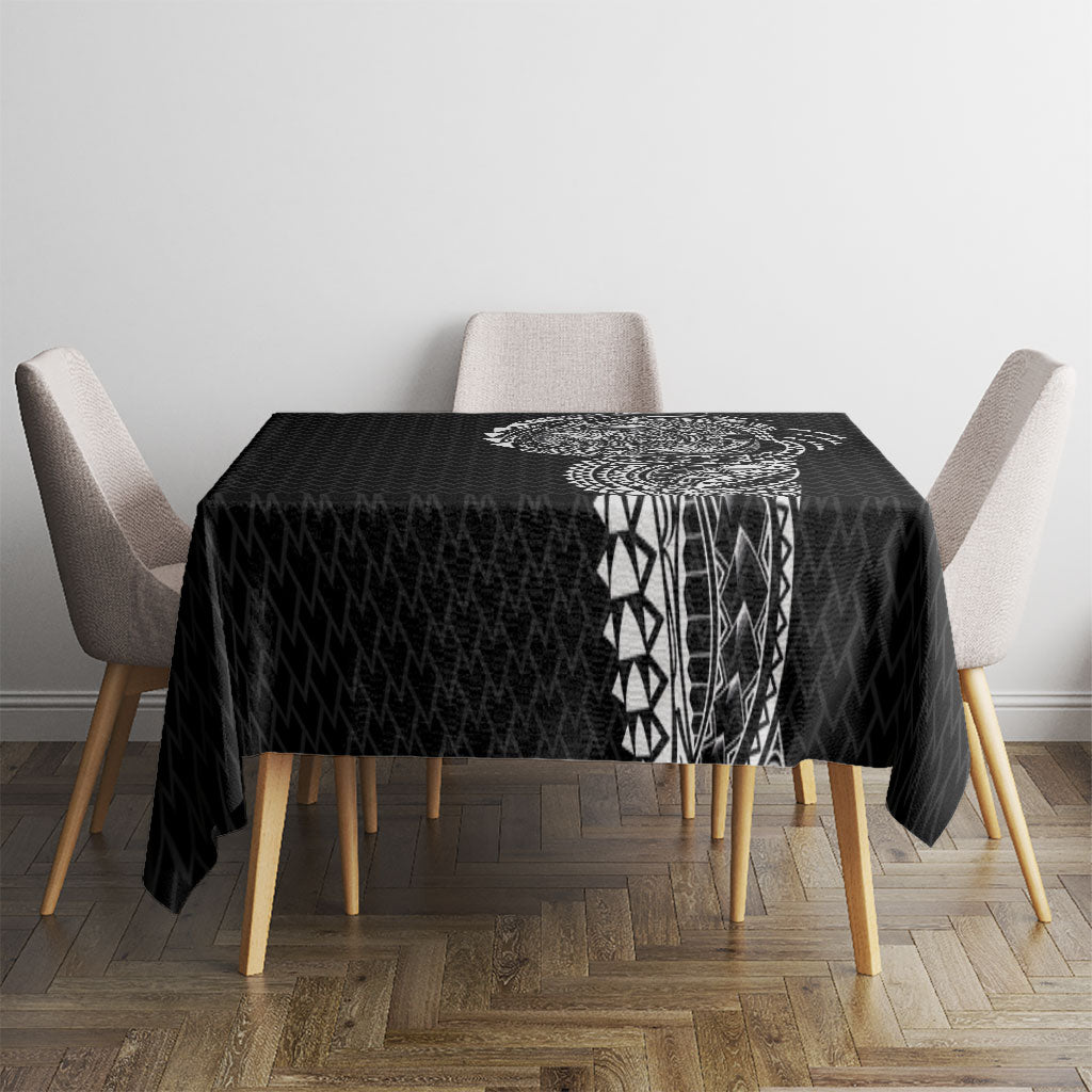 Hawaiian Traditional Tattoos Tablecloth Kakau Tribal Tropical Plant Motif Black Color LT03 - Polynesian Pride