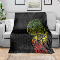 Hawaiian Traditional Tattoos Blanket Kakau Tribal Tropical Plant Motif Kanaka Maoli Flag Color Inspired