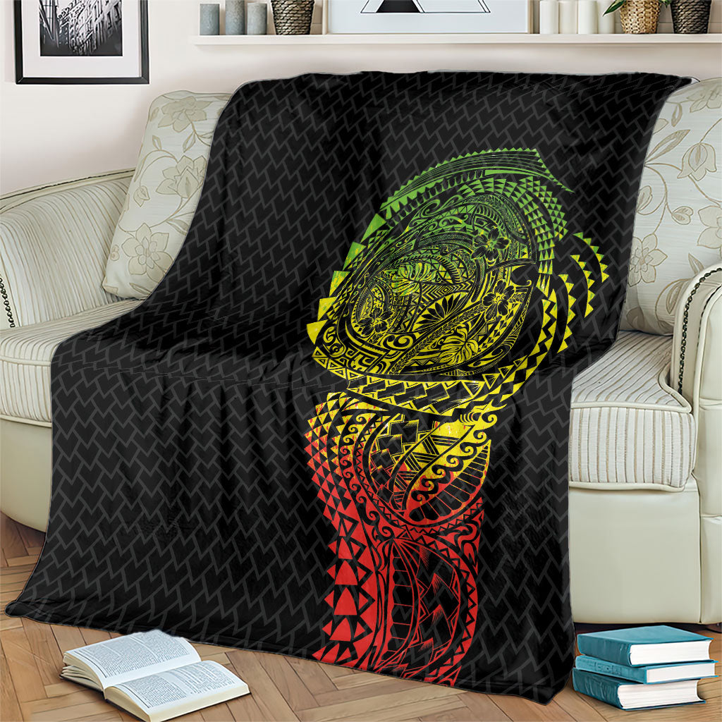 Hawaiian Traditional Tattoos Blanket Kakau Tribal Tropical Plant Motif Kanaka Maoli Flag Color Inspired