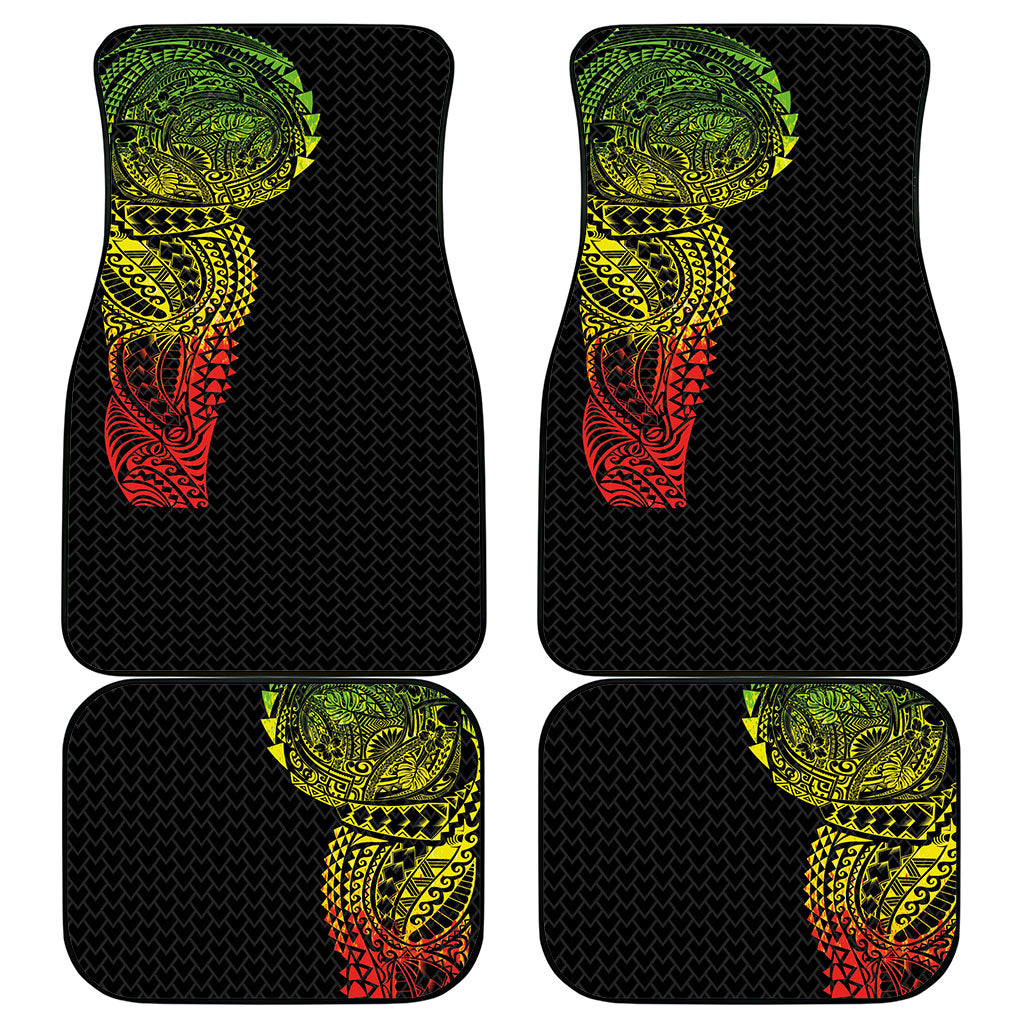 Hawaiian Traditional Tattoos Car Mats Kakau Tribal Tropical Plant Motif Kanaka Maoli Flag Color Inspired