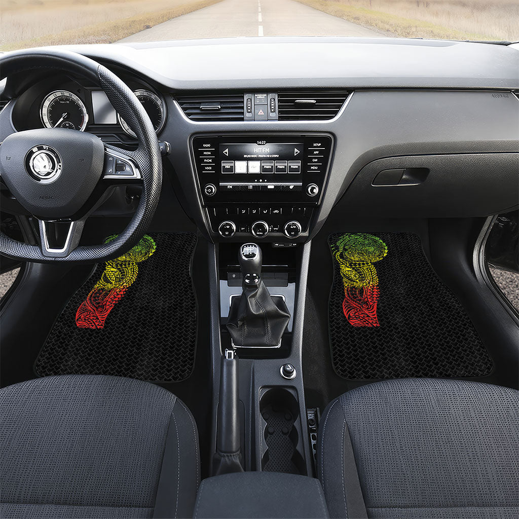 Hawaiian Traditional Tattoos Car Mats Kakau Tribal Tropical Plant Motif Kanaka Maoli Flag Color Inspired
