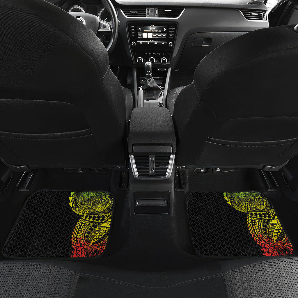 Hawaiian Traditional Tattoos Car Mats Kakau Tribal Tropical Plant Motif Kanaka Maoli Flag Color Inspired