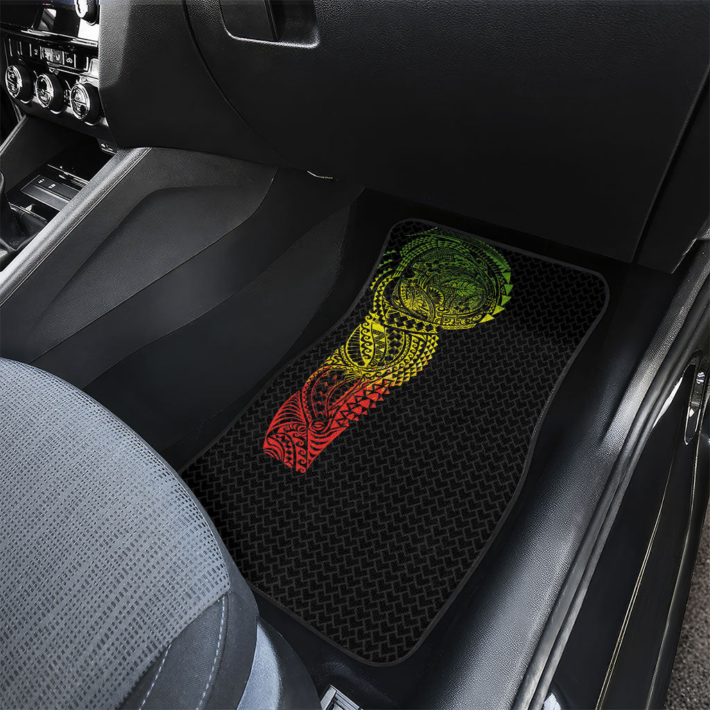 Hawaiian Traditional Tattoos Car Mats Kakau Tribal Tropical Plant Motif Kanaka Maoli Flag Color Inspired