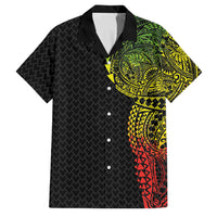 Hawaiian Traditional Tattoos Family Matching Mermaid Dress and Hawaiian Shirt Kakau Tribal Tropical Plant Motif Kanaka Maoli Flag Color Inspired