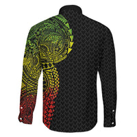 Hawaiian Traditional Tattoos Family Matching Tank Maxi Dress and Hawaiian Shirt Kakau Tribal Tropical Plant Motif Kanaka Maoli Flag Color Inspired