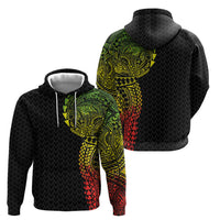 Hawaiian Traditional Tattoos Hoodie Kakau Tribal Tropical Plant Motif Kanaka Maoli Flag Color Inspired