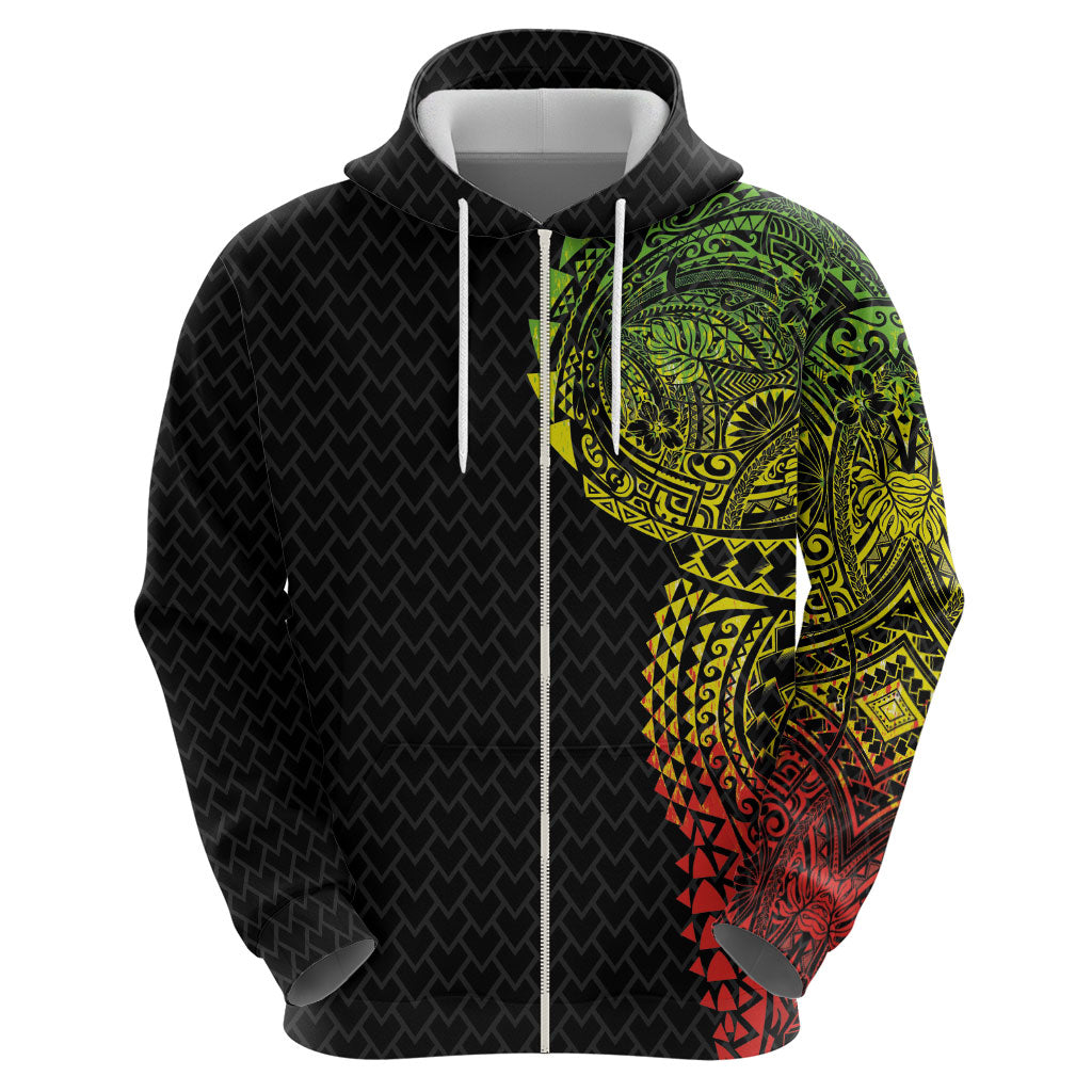 Hawaiian Traditional Tattoos Hoodie Kakau Tribal Tropical Plant Motif Kanaka Maoli Flag Color Inspired