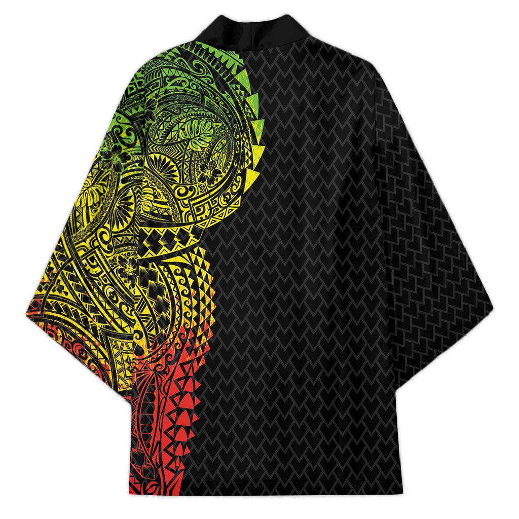 Hawaiian Traditional Tattoos Kimono Kakau Tribal Tropical Plant Motif Kanaka Maoli Flag Color Inspired