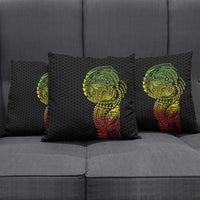 Hawaiian Traditional Tattoos Pillow Cover Kakau Tribal Tropical Plant Motif Kanaka Maoli Flag Color Inspired