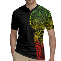 Hawaiian Traditional Tattoos Rugby Jersey Kakau Tribal Tropical Plant Motif Kanaka Maoli Flag Color Inspired