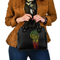 Hawaiian Traditional Tattoos Shoulder Handbag Kakau Tribal Tropical Plant Motif Kanaka Maoli Flag Color Inspired