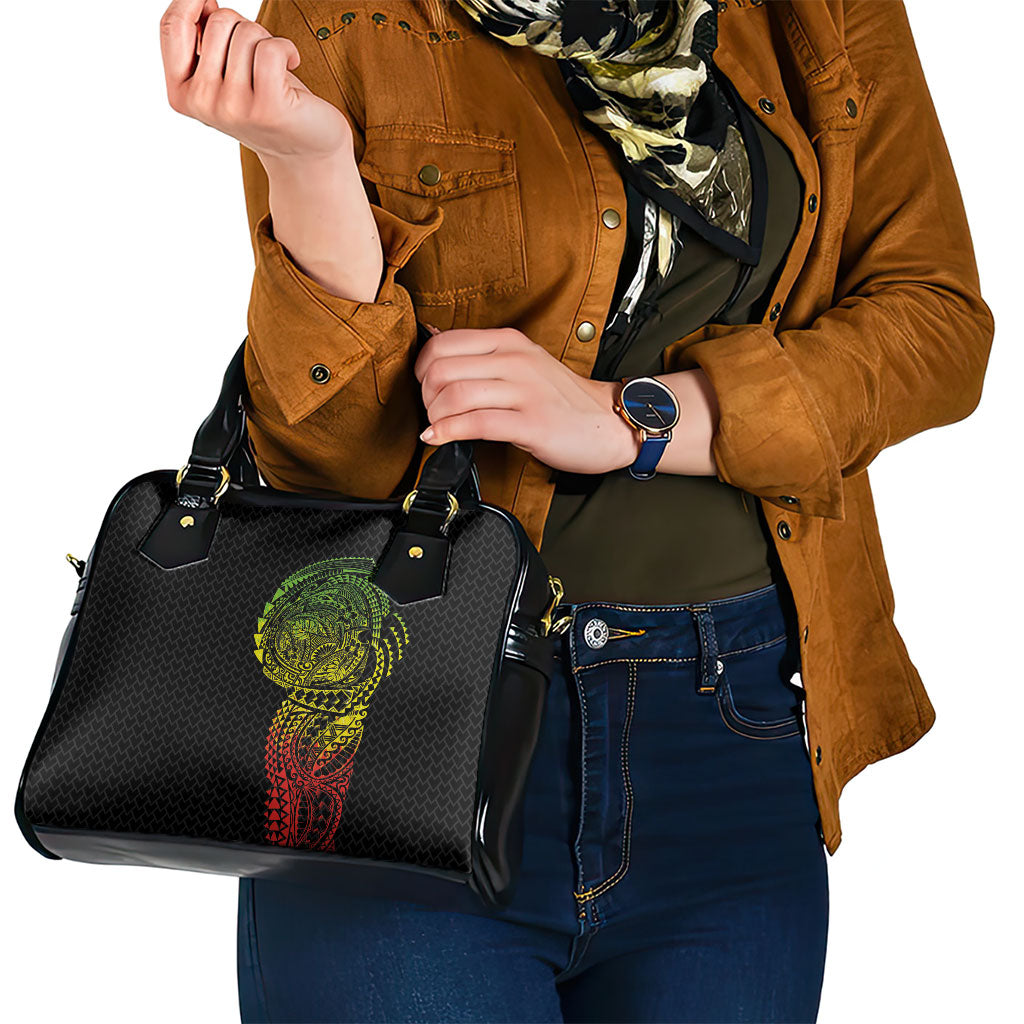 Hawaiian Traditional Tattoos Shoulder Handbag Kakau Tribal Tropical Plant Motif Kanaka Maoli Flag Color Inspired