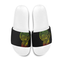 Hawaiian Traditional Tattoos Slide Sandals Kakau Tribal Tropical Plant Motif Kanaka Maoli Flag Color Inspired