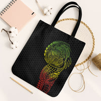Hawaiian Traditional Tattoos Tote Bag Kakau Tribal Tropical Plant Motif Kanaka Maoli Flag Color Inspired