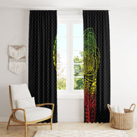 Hawaiian Traditional Tattoos Window Curtain Kakau Tribal Tropical Plant Motif Kanaka Maoli Flag Color Inspired