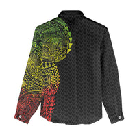 Hawaiian Traditional Tattoos Women Casual Shirt Kakau Tribal Tropical Plant Motif Kanaka Maoli Flag Color Inspired