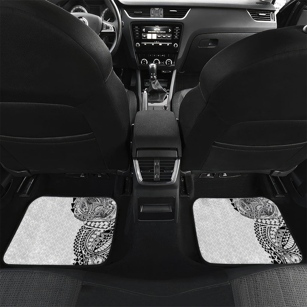 Hawaiian Traditional Tattoos Car Mats Kakau Tribal Tropical Plant Motif White Color