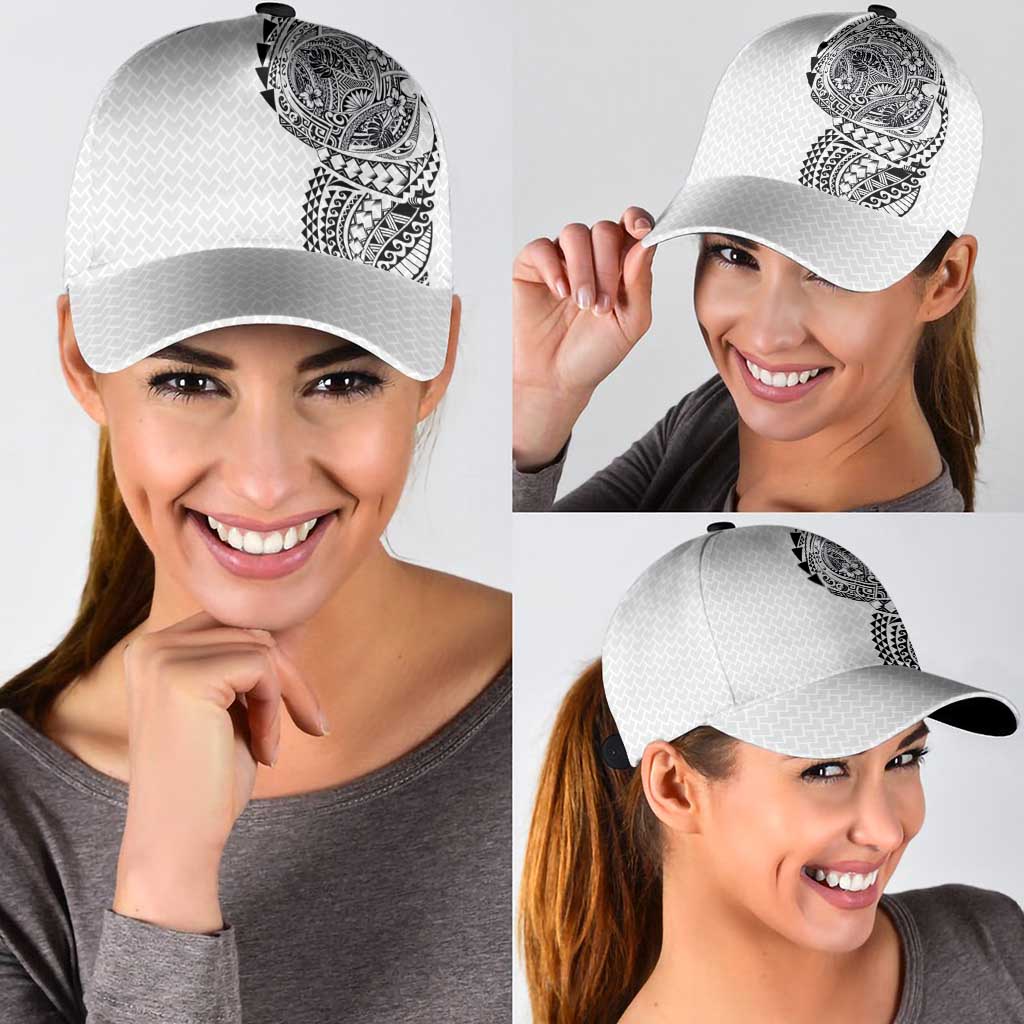 Hawaiian Traditional Tattoos Classic Cap Kakau Tribal Tropical Plants Motif White Color LT03 - Polynesian Pride