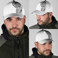 Hawaiian Traditional Tattoos Classic Cap Kakau Tribal Tropical Plants Motif White Color LT03 - Polynesian Pride