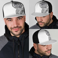 Hawaiian Traditional Tattoos Mesh Trucker Cap Kakau Tribal Tropical Plants Motif White Color LT03 - Polynesian Pride