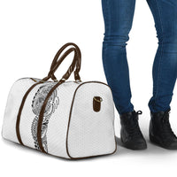 Hawaiian Traditional Tattoos Travel Bag Kakau Tribal Tropical Plant Motif White Color