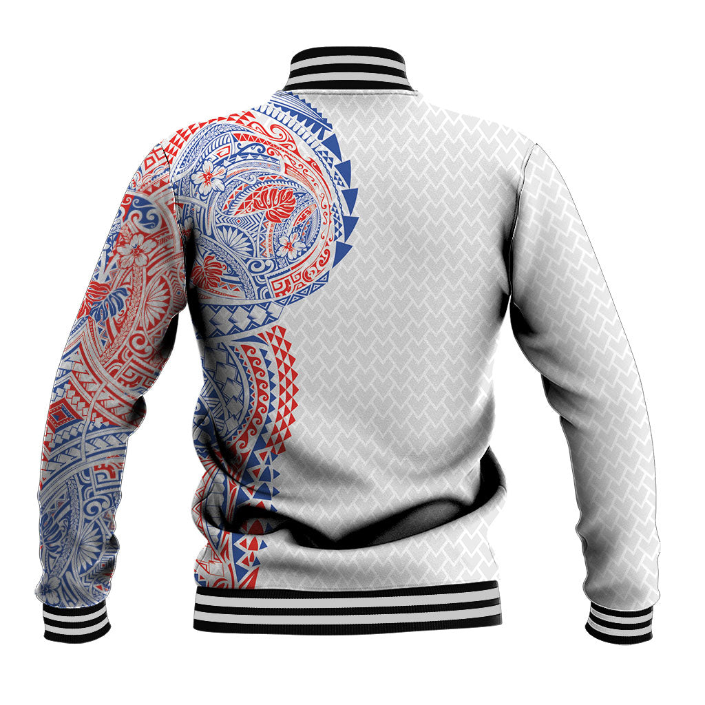 Hawaiian Traditional Tattoos Baseball Jacket Kakau Tribal Tropical Plant Motif Hawaii Flag Color Inspired