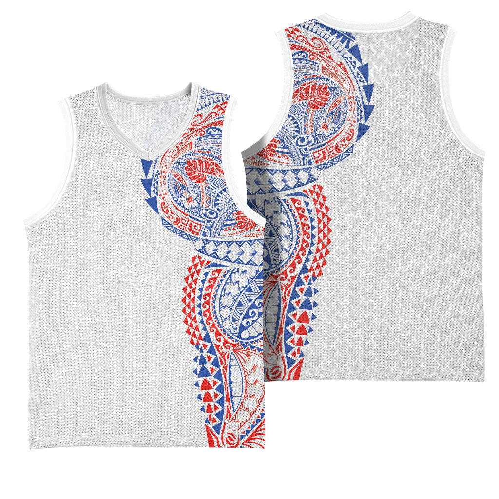 Hawaiian Traditional Tattoos Basketball Jersey Kakau Tribal Tropical Plant Motif Hawaii Flag Color Inspired