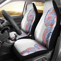 Hawaiian Traditional Tattoos Car Seat Cover Kakau Tribal Tropical Plant Motif Hawaii Flag Color Inspired