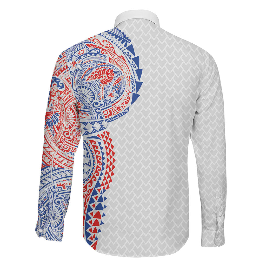 Hawaiian Traditional Tattoos Family Matching Puletasi and Hawaiian Shirt Kakau Tribal Tropical Plant Motif Hawaii Flag Color Inspired