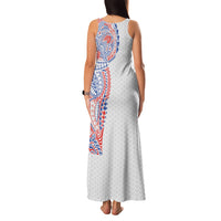 Hawaiian Traditional Tattoos Family Matching Tank Maxi Dress and Hawaiian Shirt Kakau Tribal Tropical Plant Motif Hawaii Flag Color Inspired